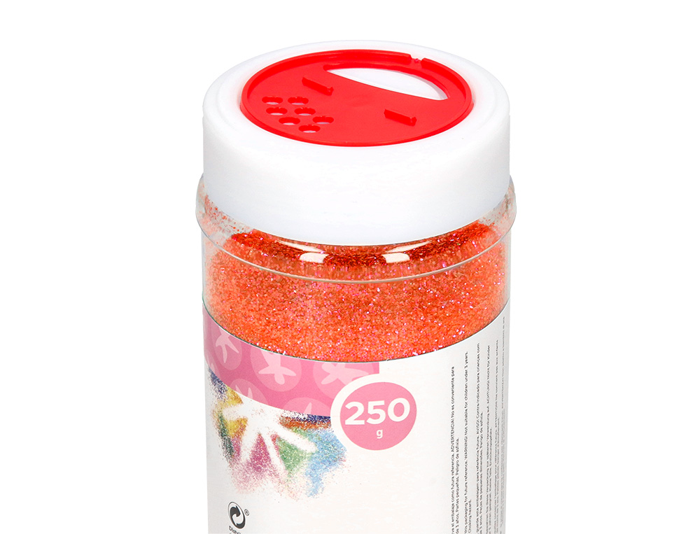 PURPURINA LIDERPAPEL FANTASIA COR LARANJA PASTEL METALIZADO FRASCO DE 250 GR
