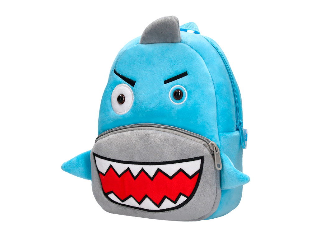 MOCHILA INFANTIL LIDERPAPEL TUBARAO PELUCHE 260X100X240 MM