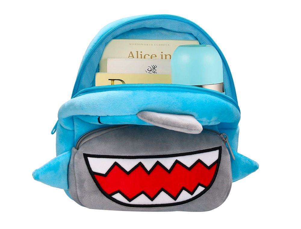 MOCHILA INFANTIL LIDERPAPEL TUBARAO PELUCHE 260X100X240 MM