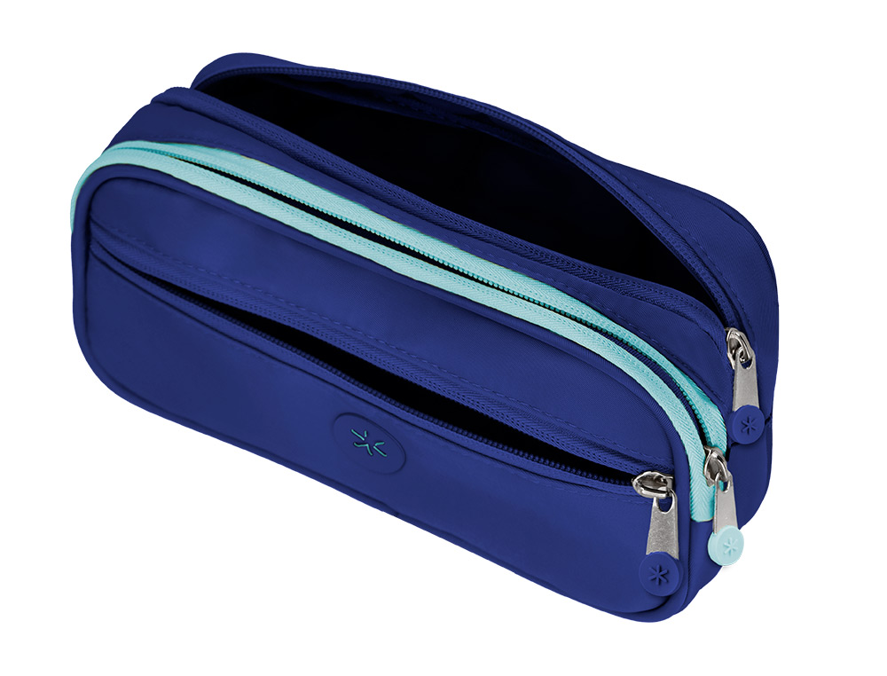 ESTOJO ESCOLAR ANTARTIK 3 COMPARTIMENTOS COMPLEMENTO DA MOCHILA COR AZUL 100X60X220 MM