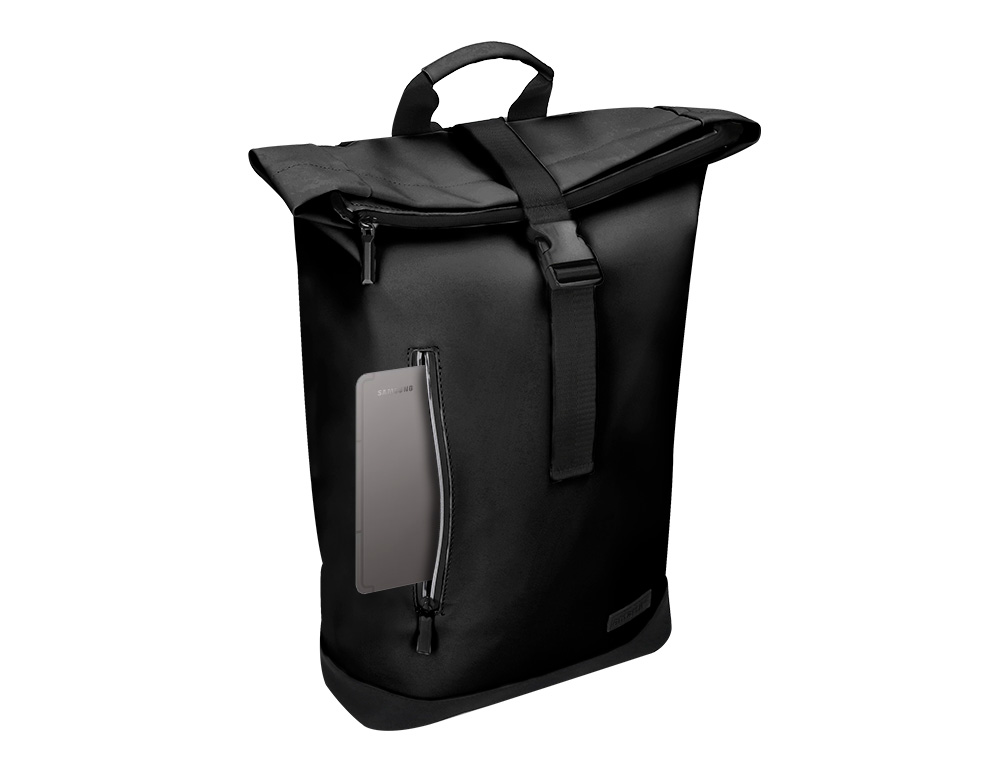 MOCHILA ANTARTIK WATERPROOF ENROLAVEL DESIGN CASUAL COR PRETO 480X130X280 MM