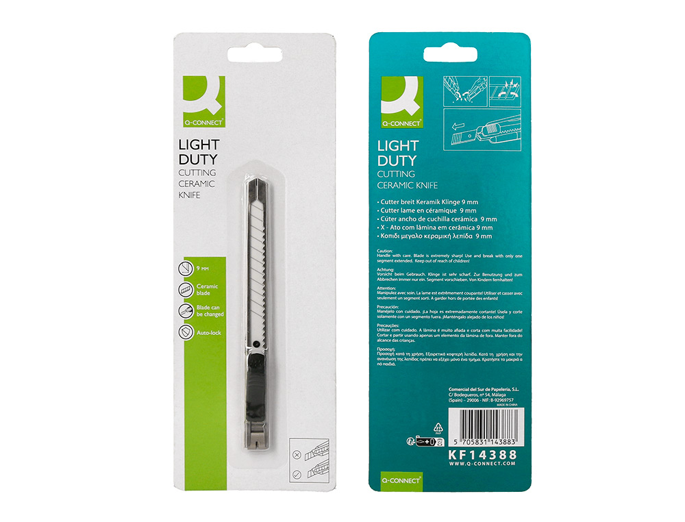 X-ATO METALICO Q-CONNECT XD-C18 LAMINA ESTREITA DE CERAMICA 122X10X4 MM