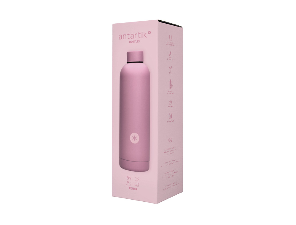 GARRAFA ANTARTIK ISOTERMICA ACO INOXIDAVEL LIVRE DE BPA COR ROSA 750 ML