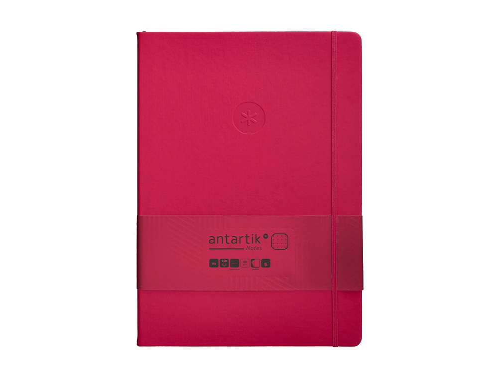 CADERNO COM ELASTICO ANTARTIK NOTES CAPA DURA A4 PONTILHADO FUCSIA 100 FOLHAS 80 GR FSC