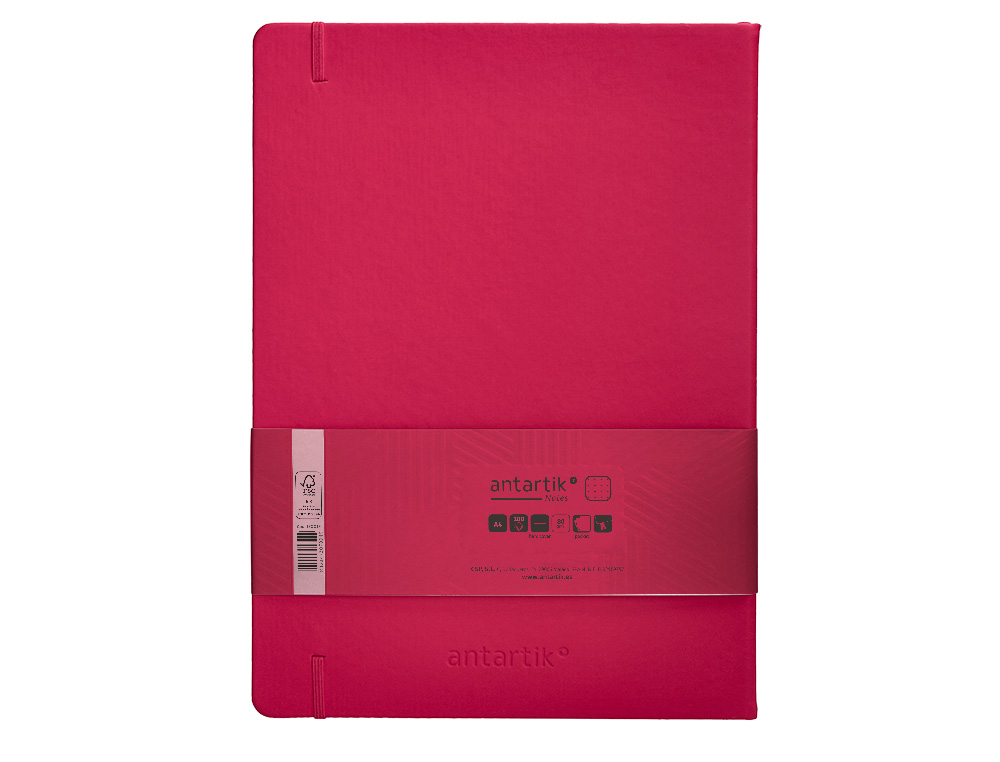CADERNO COM ELASTICO ANTARTIK NOTES CAPA DURA A4 PONTILHADO FUCSIA 100 FOLHAS 80 GR FSC