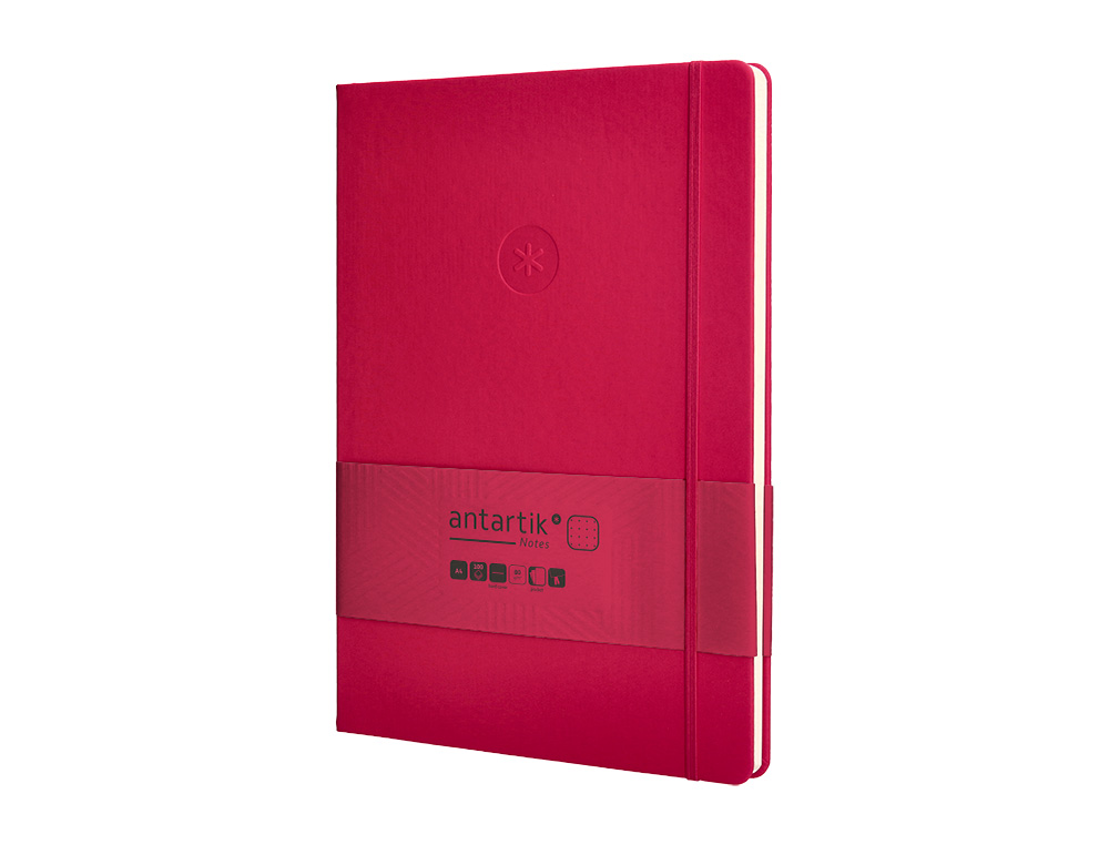CADERNO COM ELASTICO ANTARTIK NOTES CAPA DURA A4 PONTILHADO FUCSIA 100 FOLHAS 80 GR FSC