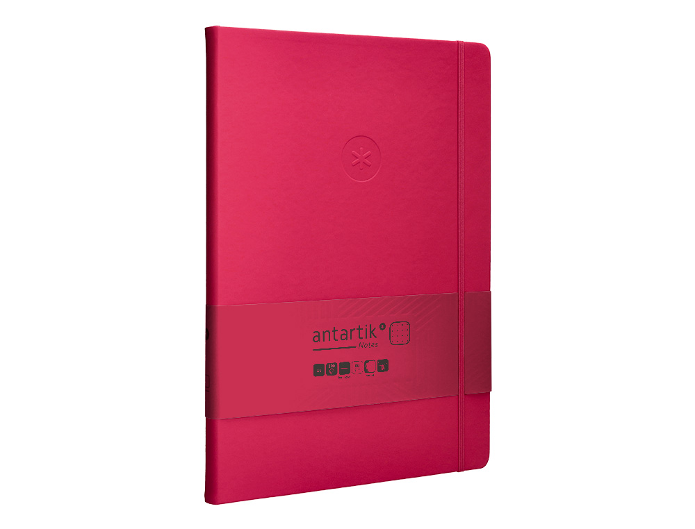 CADERNO COM ELASTICO ANTARTIK NOTES CAPA DURA A4 PONTILHADO FUCSIA 100 FOLHAS 80 GR FSC