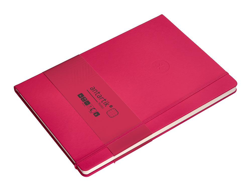 CADERNO COM ELASTICO ANTARTIK NOTES CAPA DURA A4 PONTILHADO FUCSIA 100 FOLHAS 80 GR FSC