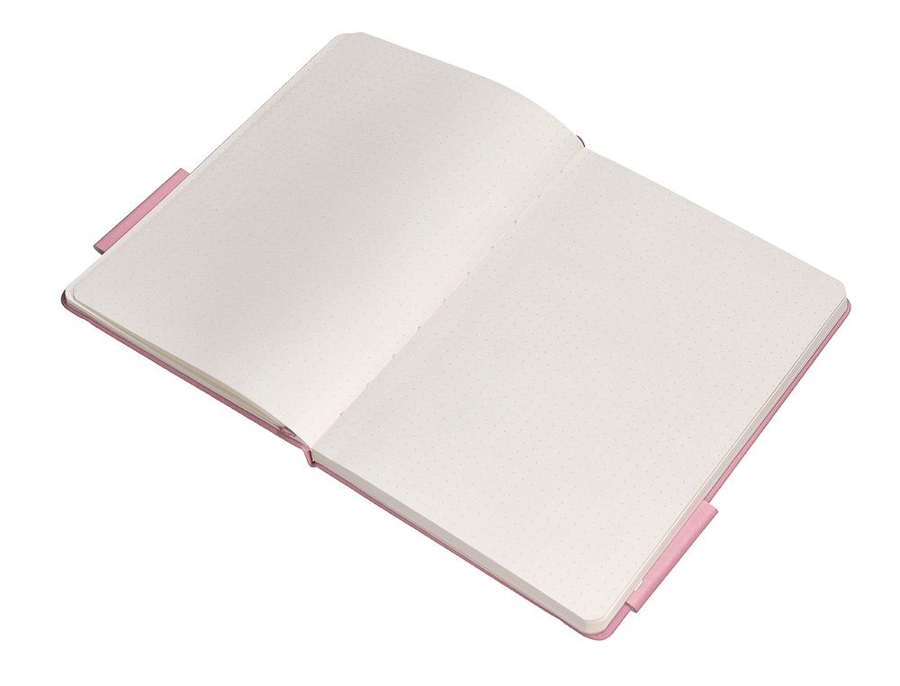 CADERNO COM ELASTICO ANTARTIK NOTES CAPA DURA A5 PONTILHADO ROSA PASTEL 100 FOLHAS 80 GR FSC