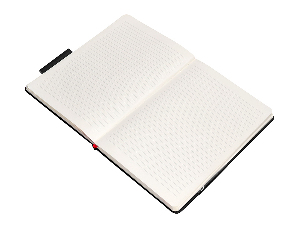 CADERNO COM ELASTICO ANTARTIK NOTES CAPA DURA A4 PAUTADO PRETO E VERMELHO 100 FOLHAS 80 GR FSC
