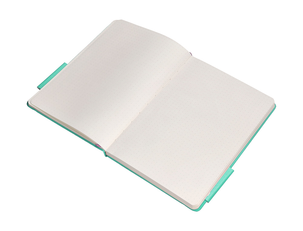 CADERNO COM ELASTICO ANTARTIK NOTES CAPA DURA A4 PONTILHADO ROSA E TURQUESA 100 FOLHAS 80 GR FSC