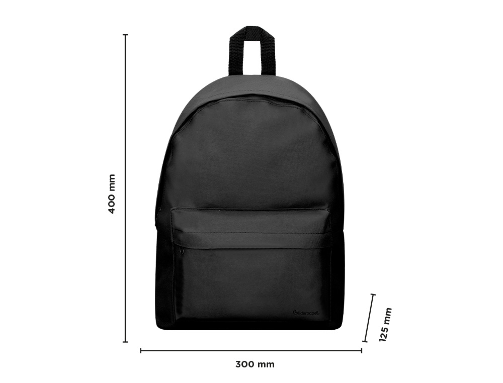 MOCHILA ESCOLAR LIDERPAPEL COR PRETO 400X125X300 MM