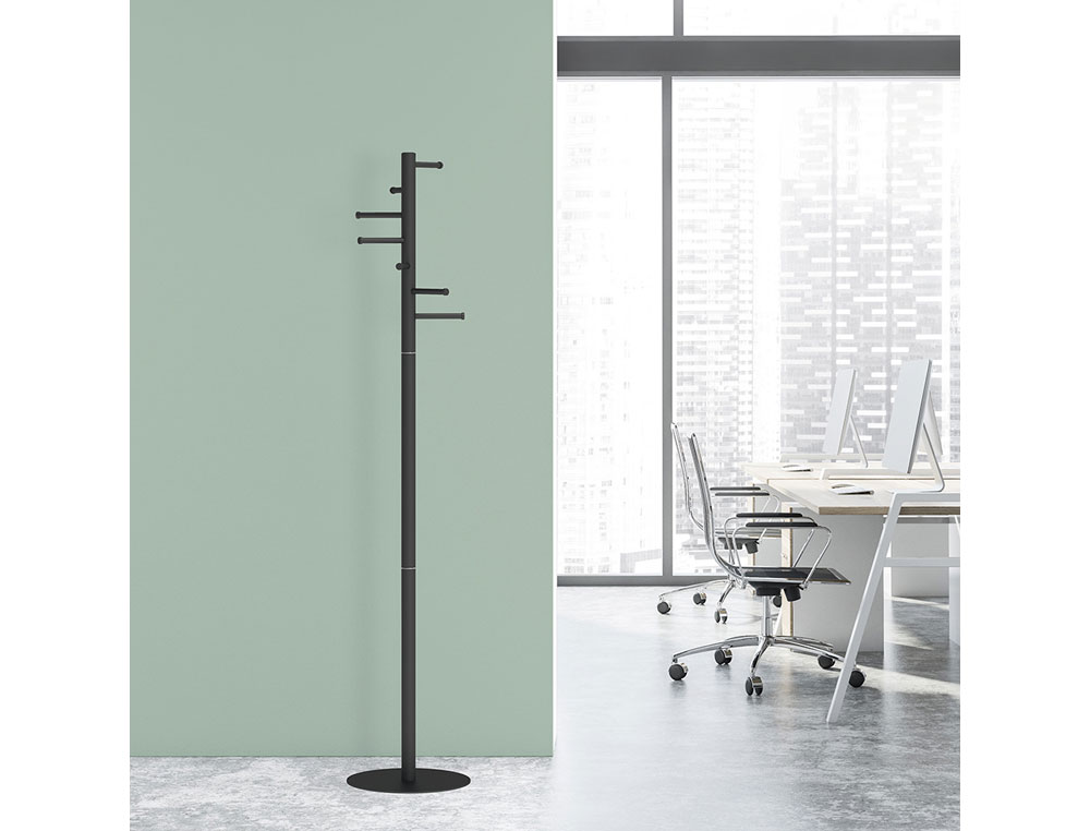 CABIDE ROCADA MAULCAURUS 7 SUPORTES COR PRETO 350X350X1770 MM