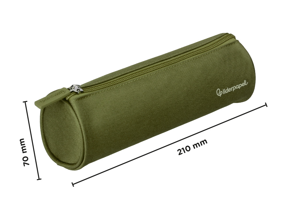 ESTOJO ESCOLAR LIDERPAPEL CILINDRICO LARGO 210X70 MM CREME