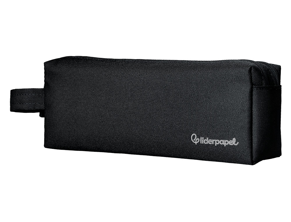 ESTOJO ESCOLAR LIDERPAPEL RETANGULAR COM ASA 2 FECHOS 210X80 MM PRETO