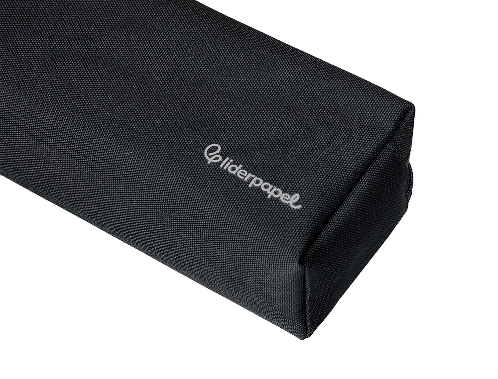 ESTOJO ESCOLAR LIDERPAPEL RETANGULAR COM ASA 2 FECHOS 210X80 MM PRETO