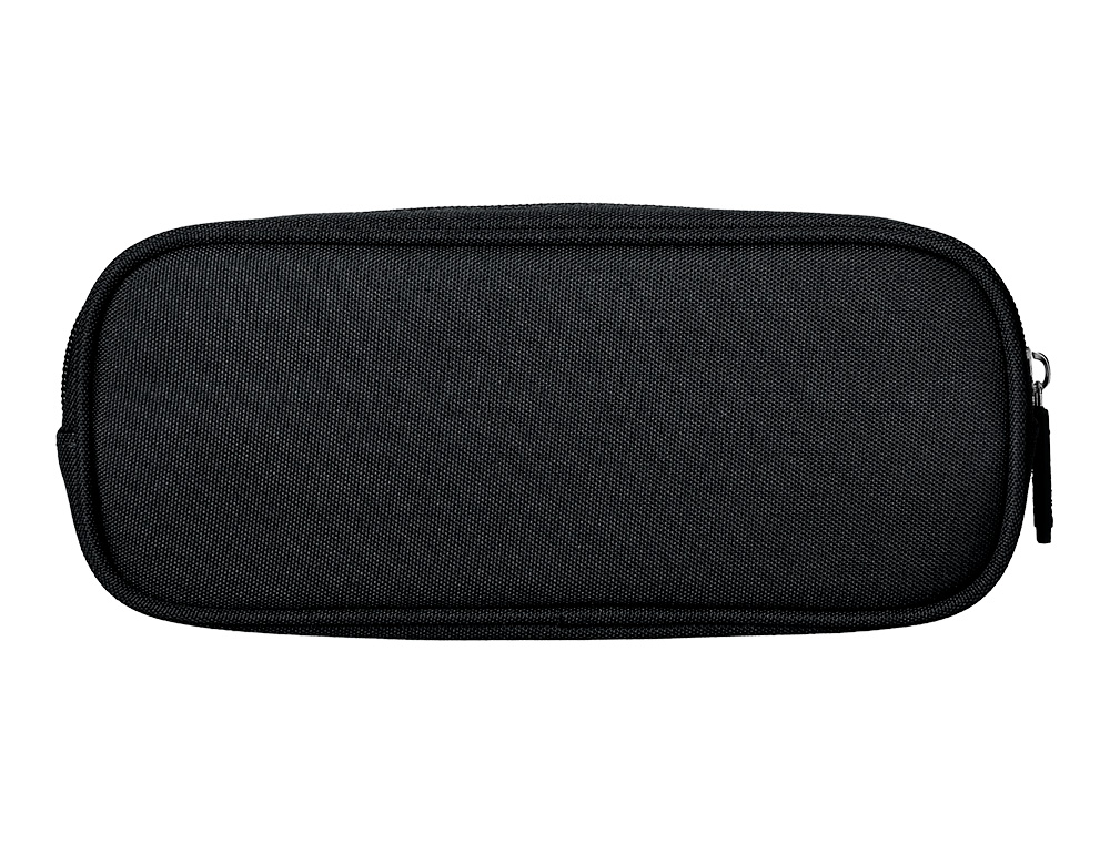 ESTOJO ESCOLAR LIDERPAPEL OVALADO 2 FECHOS COM BOLSO FRONTAL 210X90 MM PRETO