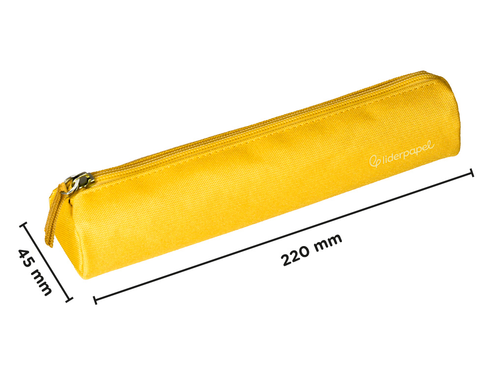 ESTOJO ESCOLAR LIDERPAPEL CILINDRICO ESTREITO 220X45 MM AMARELO