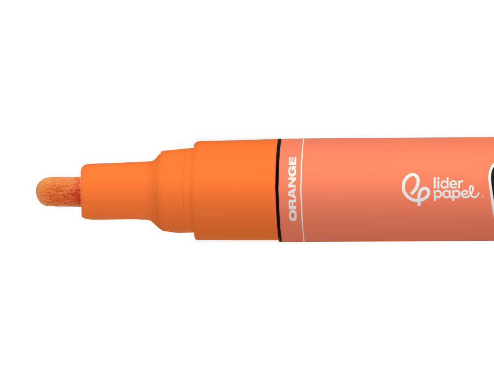 MARCADOR LIDERPAPEL ACRYLIC BASE AGUA TODO TIPO DE SUPERFICIE PONTA REDONDA 3 MM LARANJA
