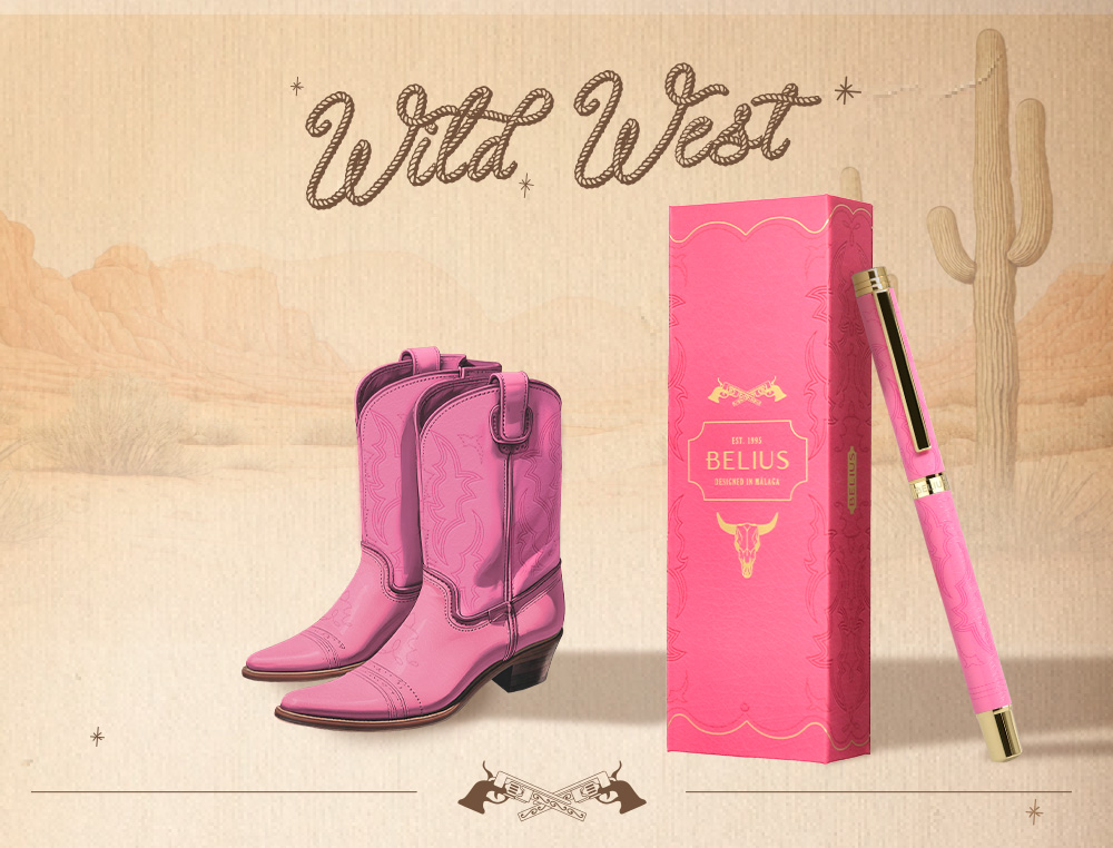 ROLLER BELIUS WILD WEST ALUMINIO COR ROSA DOURADO TINTA COR PRETO CAIXA DE DESIGN