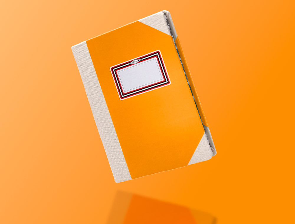 LIVRO DE CARTAO COSIDO FERNANDES FLECHA DIN A5+ PAUTADO 50 FOLHAS 100 GR LARANJA