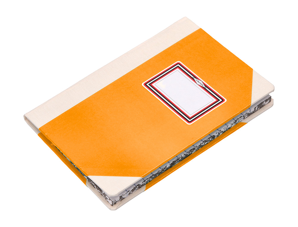 LIVRO DE CARTAO COSIDO FERNANDES FLECHA DIN A5+ PAUTADO 50 FOLHAS 100 GR LARANJA