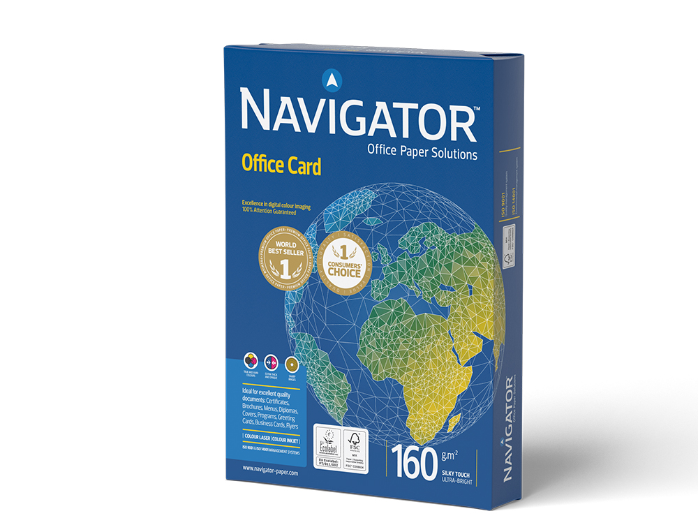 PAPEL FOTOCOPIA NAVIGATOR DIN A3 160 GR PAPEL MULTIUSO TINTEIRO E LASER EMBALAGEM DE 250 FOLHAS