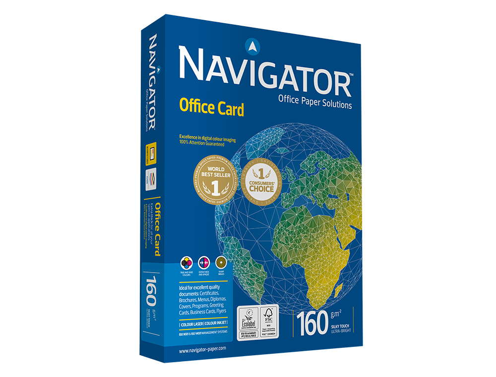PAPEL FOTOCOPIA NAVIGATOR DIN A3 160 GR PAPEL MULTIUSO TINTEIRO E LASER EMBALAGEM DE 250 FOLHAS