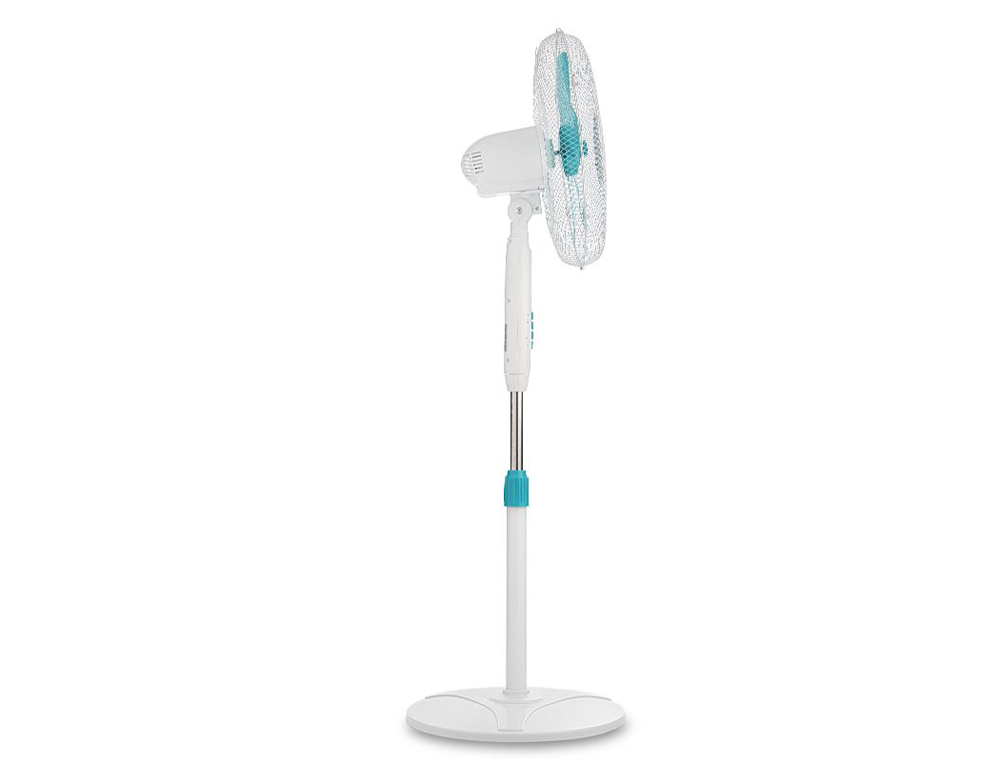 VENTILADOR BLAUPUNKT DE PE BASE REDONDA 5 LAMINAS 3 VELOCIDADES ALTURA REGULAVEL COM COMANDO DISTANCIA+TEMPORIZADOR 45W
