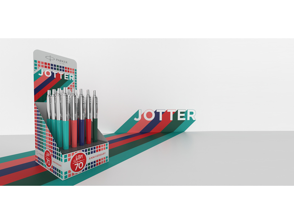 ESFEROGRAFICA PARKER JOTTER ORIGINAL 70 ANIVERSARIO EXPOSITOR DE 20 UNIDADES CORES SORTIDAS
