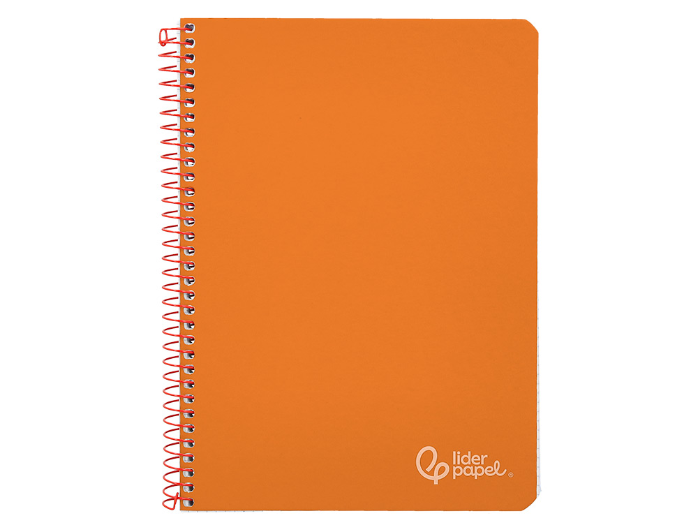 CADERNO ESPIRAL LIDERPAPEL WITTY DIN A4 CAPA DURA 80F 90GR PAUTADO COM MARGEM COR LARANJA