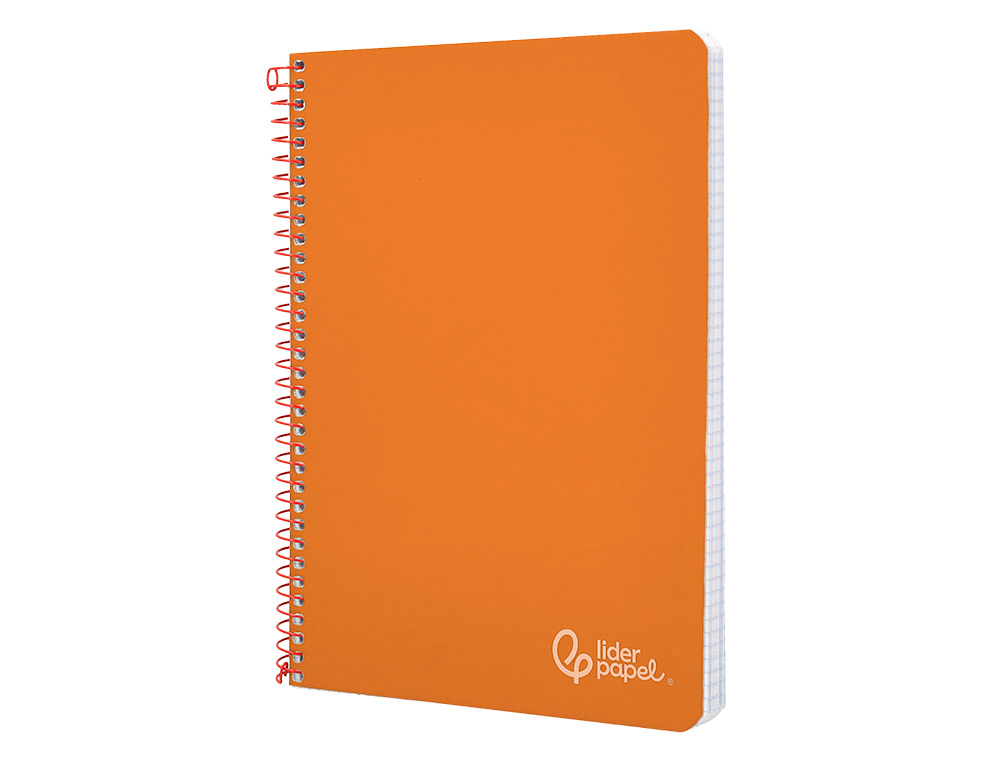 CADERNO ESPIRAL LIDERPAPEL WITTY DIN A4 CAPA DURA 80F 90GR PAUTADO COM MARGEM COR LARANJA
