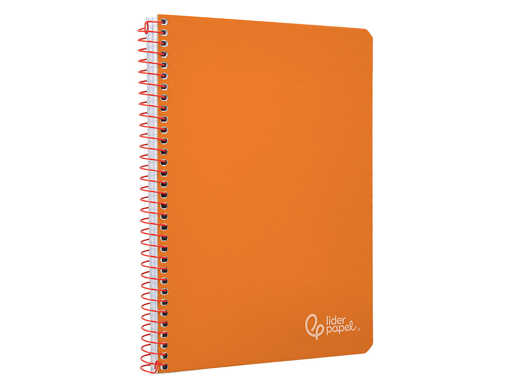 CADERNO ESPIRAL LIDERPAPEL WITTY DIN A4 CAPA DURA 80F 90GR PAUTADO COM MARGEM COR LARANJA
