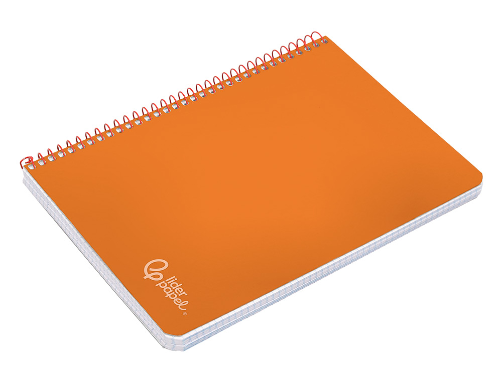 CADERNO ESPIRAL LIDERPAPEL WITTY DIN A4 CAPA DURA 80F 90GR PAUTADO COM MARGEM COR LARANJA