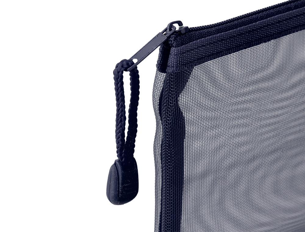 BOLSA COM FECHO DE CORRER LIDERPAPEL POLIESTER TRANSPIRAVEL MULTIUSOS DIN A5 AZUL MARINHO