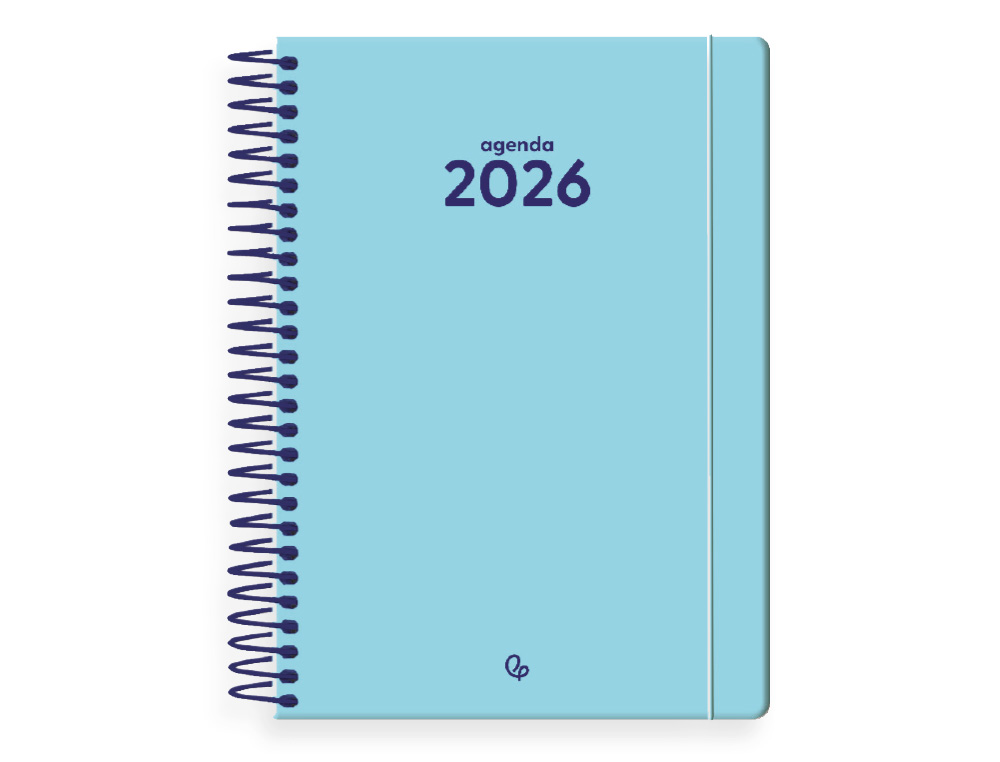 AGENDA ESPIRAL LIDERPAPEL CLASSIC A5 2026 DIA PAGINA AZUL CLARO PAPEL 70 GR FSC