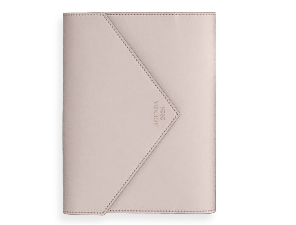 AGENDA ENCADERNADA LIDERPAPEL PSARA A5 2026 DIA PAGINA BEGE PAPEL 70 GR FSC