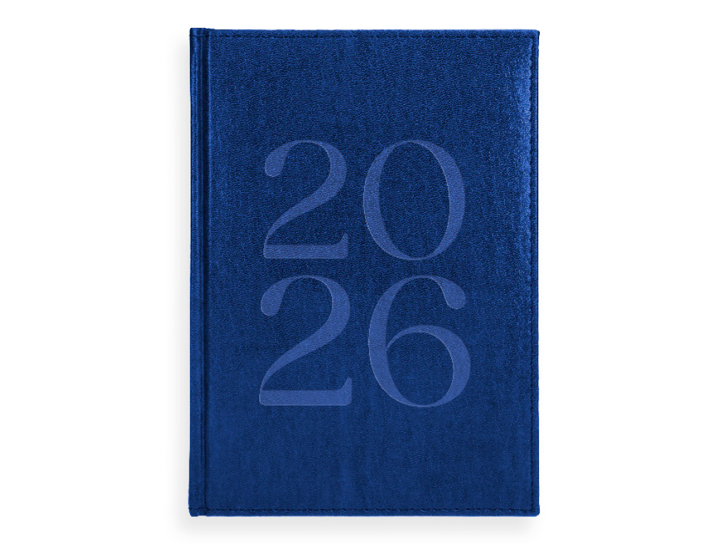 AGENDA ENCADERNADA LIDERPAPEL CRETA 8X15 2026 SEMANA VISTA AZUL ESCURO PAPEL 70 GR FSC