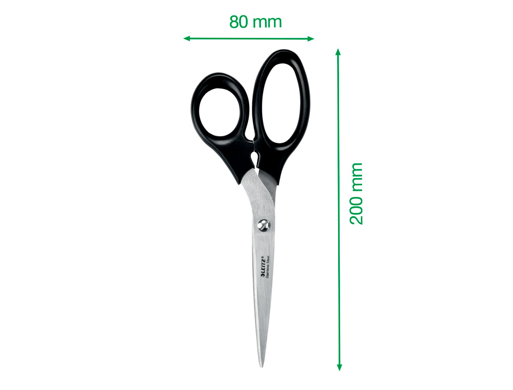 TESOURA DE ESCRITORIO LEITZ ACO INOXIDAVEL 200 MM COR PRETO