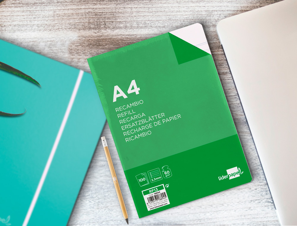 RECARGA LIDERPAPEL FOLIO 100 F 16TF-03 2 LINHAS PAUTA ESTREITA 16 FUROS