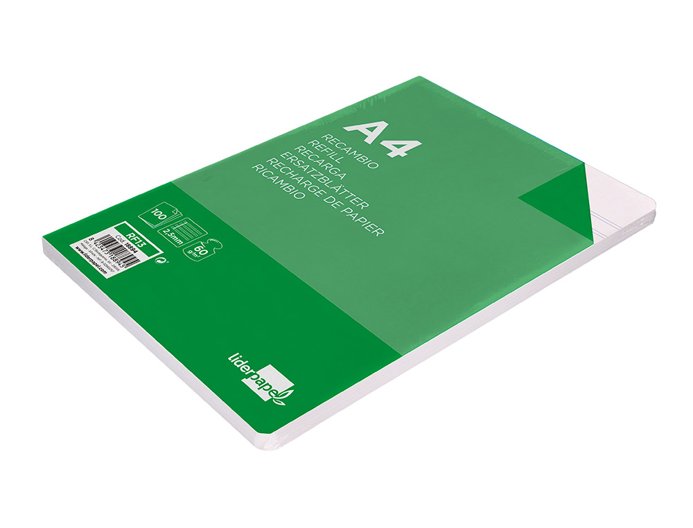 RECARGA LIDERPAPEL FOLIO 100 F 16TF-03 2 LINHAS PAUTA ESTREITA 16 FUROS