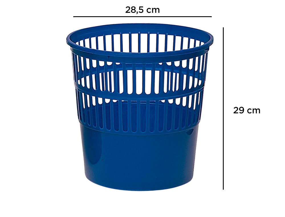 CESTO DE PAPEIS PLASTICO AZUL 275 X 275 MM CAPACIDADE PARA 15 LITROS