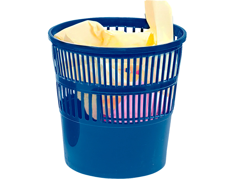 CESTO DE PAPEIS PLASTICO AZUL 275 X 275 MM CAPACIDADE PARA 15 LITROS