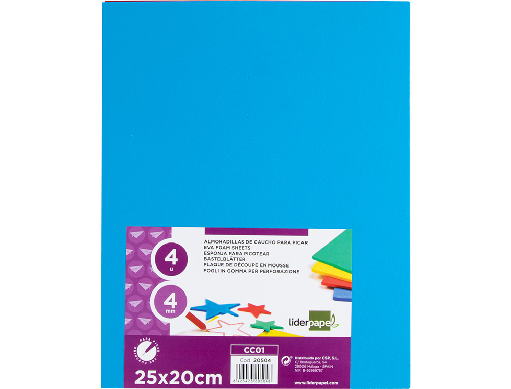 GOMA EVA MUSGAMI 25 X 20 CM BOLSA 4 UNIDADES