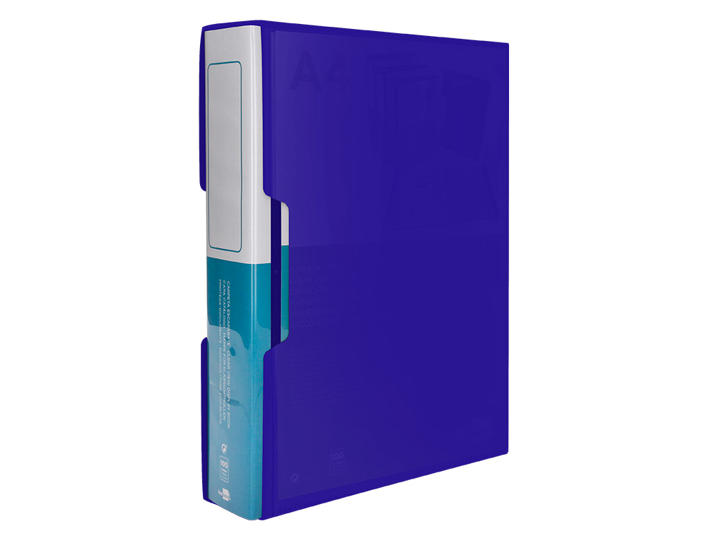 CAPA CATALOGO LIDERPAPEL 100 BOLSAS DIN A4 AZUL COM CAIXA