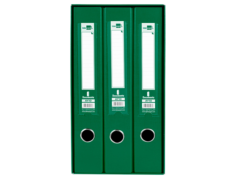 MODULO DE 3 PASTAS DE ARQUIVO LIDERPAPEL 2 ANEIS FOLIO LOMBADA 60 MM VERDE