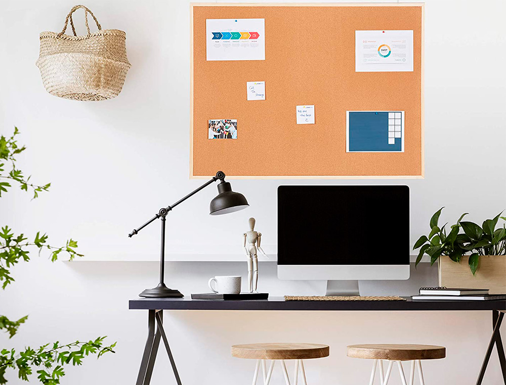 QUADRO DE CORTICA Q-CONNECT COM CAIXILHO EM MADEIRA 120 X 90 CM