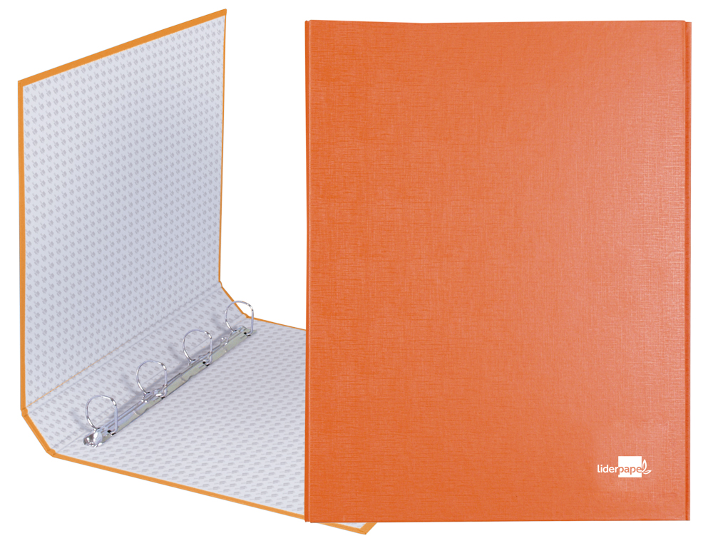 CAPA LIDERPAPEL PAPER COAT 4 ANEIS 25 MM FROSTY LARANJA