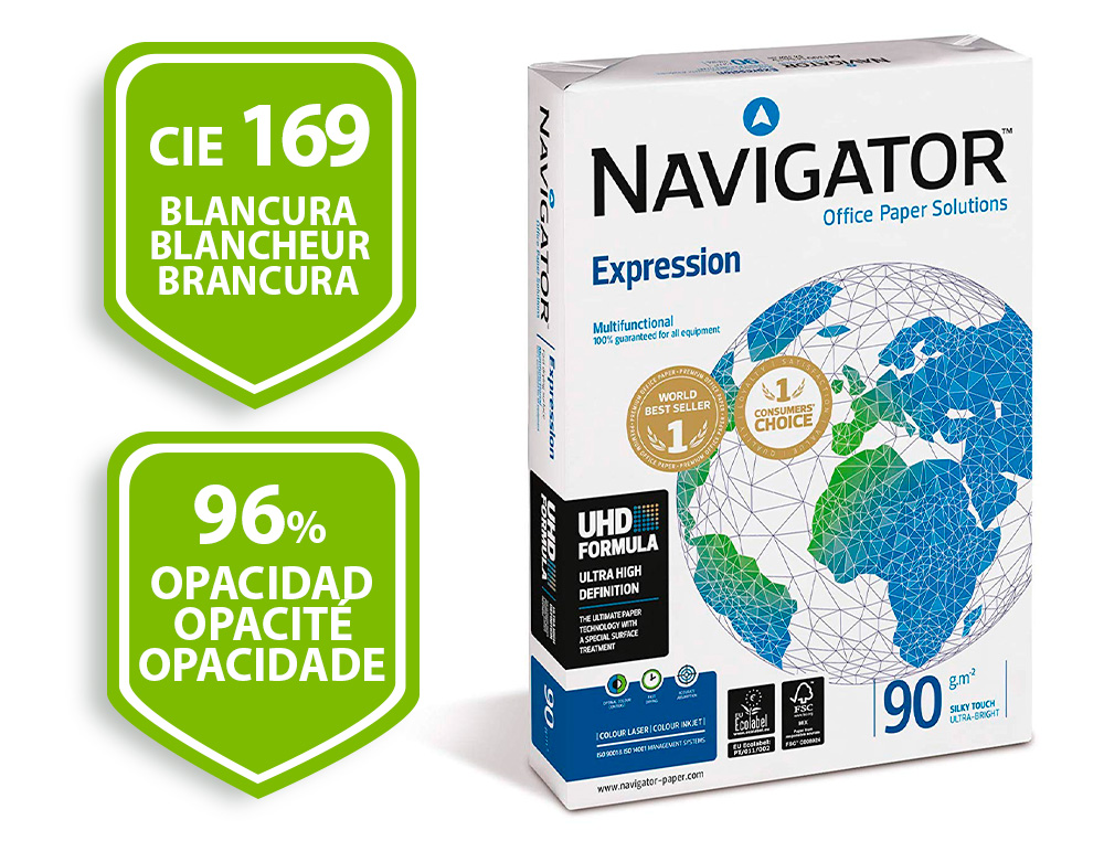 PAPEL FOTOCOPIA NAVIGATOR DIN A3 90 GR EMBALAGEM DE 500 FOLHAS