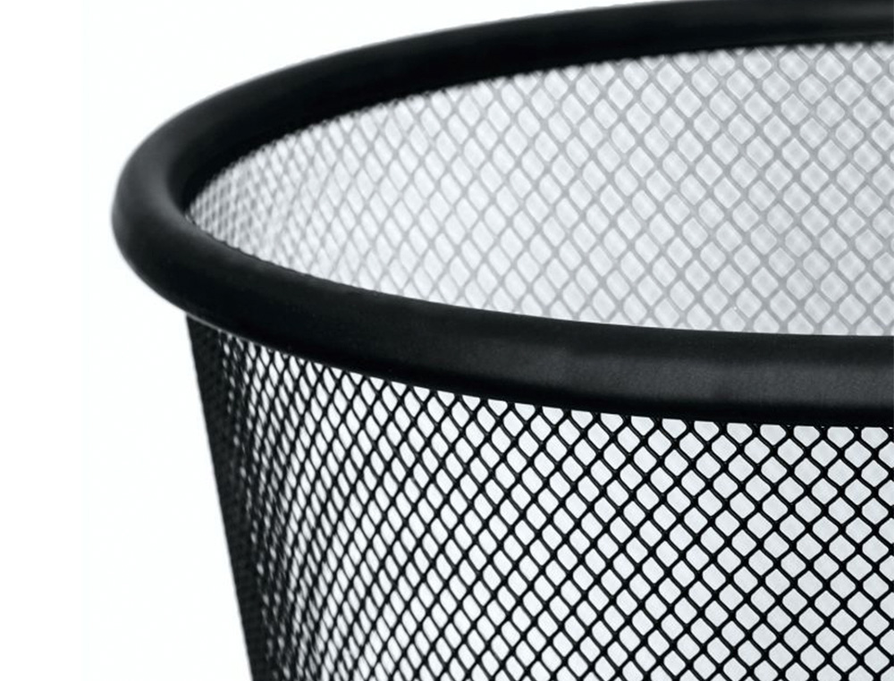 CESTO DE PAPEIS Q-CONNECT DE REDE METALICO PRETO CAPACIDADE 8,3 LITROS 26X23,5 CM